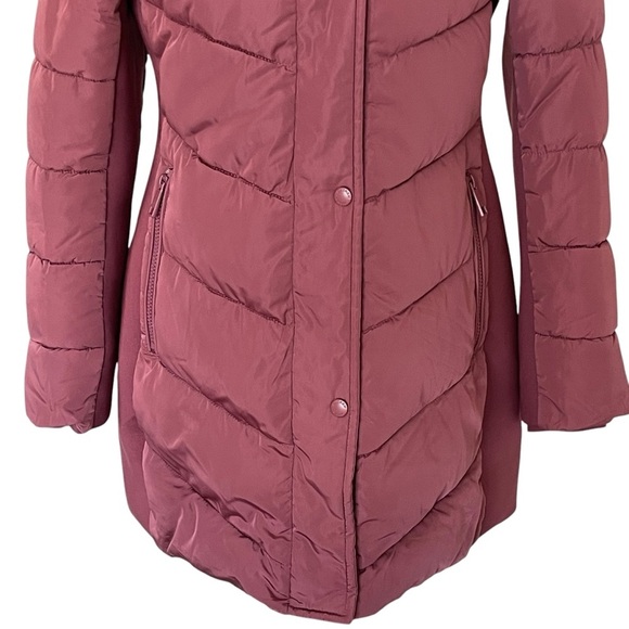 Andrew Mark Walker Faux Fur Jacket Coat Women’s Size S Pink Terra Rosa Hooded - Picture 7 of 12